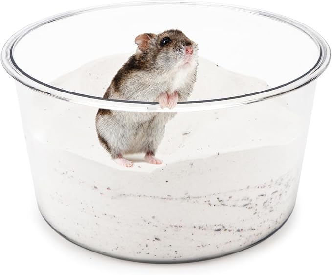 Wontee Hamster Sand Bath Sand Box Container Digging Hamster Bathroom for Hamsters Mice Syrian Hamsters Gerbils Small Animals (Circle- 7.1" x 3.9")