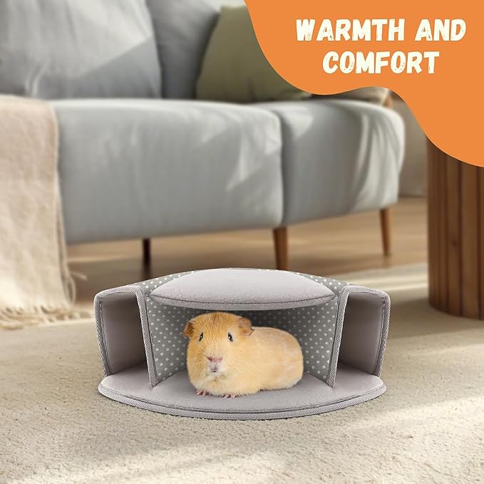 Guinea Pig Hideout, Interactive Guinea Pig Tunnel Bed, Washable | Small Animal Tubes Toys Cage Accessories for Ferret Bunny Chinchilla