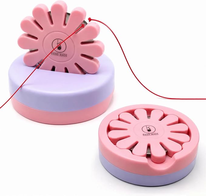 Sizobi Pink Magnetic Pin Holder with Thread Cutter, Blade Saver | Double-Sided Magnetic, 12 Cutting Point, Concealed Blade, Vertical Placement, Multi-functional Storage, Flower-shaped Design