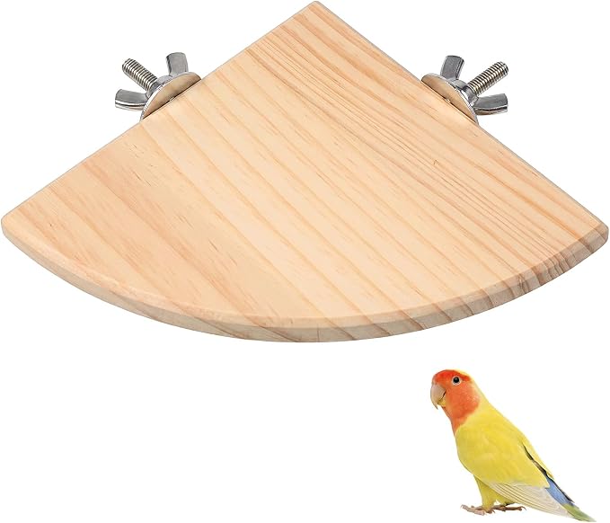 Flat Bird Perch, Wood Flat Perches for Birds Cages, Birds Platform,Bird-Perch Platform for Parakeet Conure Cockatiel Budgie Gerbil Rat Hamster