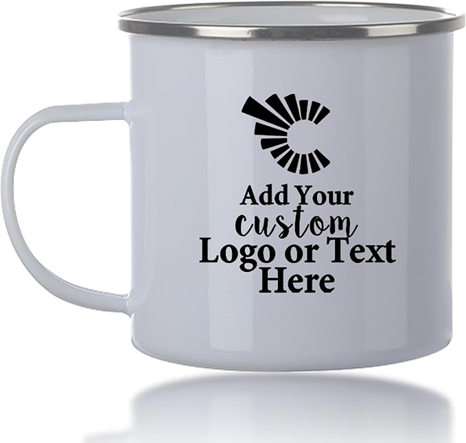 Custom Camping Mug, Personalized Stainless Steel Coffee Mugs With Logo and Text, 15oz Metal Campfire Cups, Travel Cup for Hot Chocolate, Tea, Engraved Gifts for Men, Women