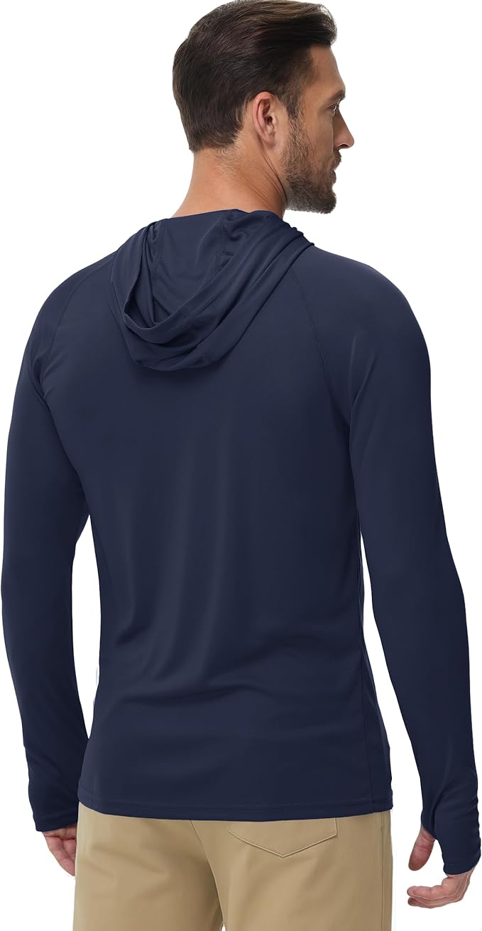 Boladeci Men's UPF 50+ Sun Protection Lightweight Hoodie Shirts Long Sleeve Fishing Shirt SPF UV Hiking Swim