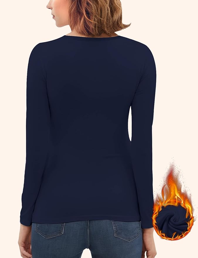Women's Long Sleeve Thermal Underwear Lightweight Compression Baselayer Shirt Women Clothing Premium Comfort Winter Tops