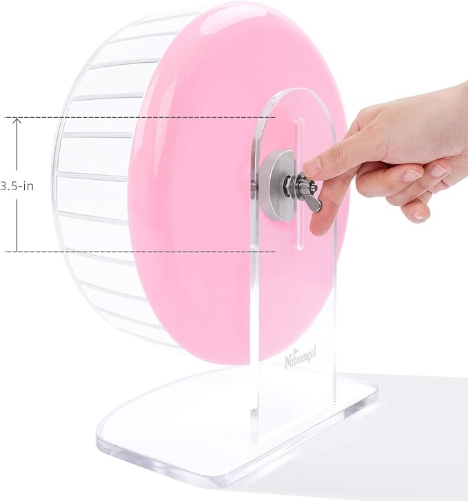 Niteangel Super-Silent Hamster Exercise Wheels: Quiet 10 inch Running Wheel | Can 10.6-13.4" Adjustable Height - No Bend Back Spinner Running for Dwarf Syrian Hamster Gerbils Mice Or Other Small Animal