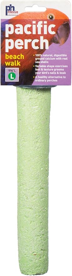 Prevue Pet Products Pacific Perch Beach Walk X-Large - Natural Seashell Mineral Bird Perch for Cage Accessory, Foot Exercise & Beak Grooming, Ideal for X-Large Birds | Natural Seashell Mineral Bird Perch for Cage Accessory, Foot Exercise & Beak Groomin...