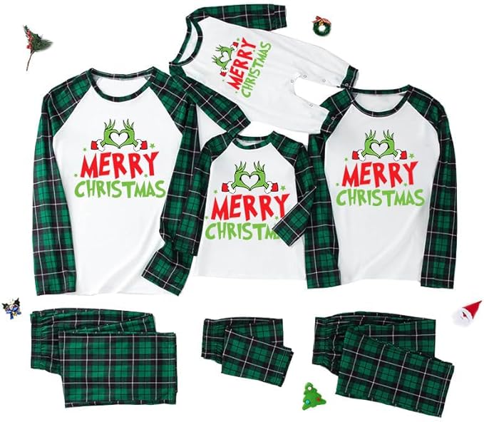 TEERAPHIQUE Christmas Pajamas for Family,Family Holiday Pajamas Matching Sets,Xmas Jammies for Couples
