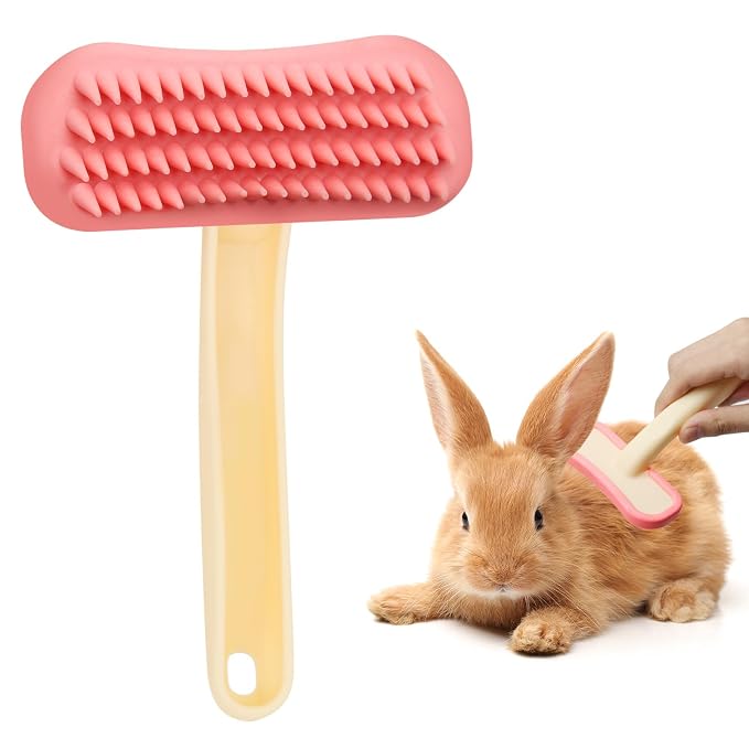 Rabbit Brush, Soft Silicone Small Animal Massage Comb, Practical Bunny Brush for Grooming, Bunny Grooming Kit Supplies Suitable for Cats Puppies & Other Pets