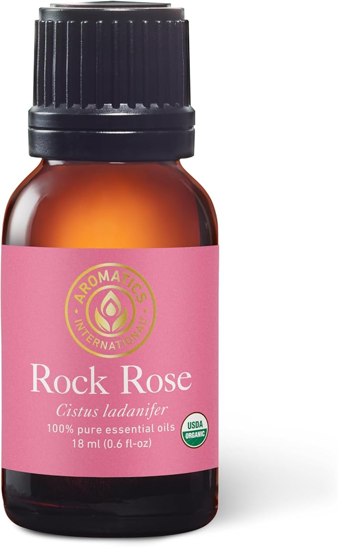 Aromatics International Premium Organic Rock Rose Essential Oil 18ml | 100% Pure Essential Oil for Diffusion & Aromatherapy