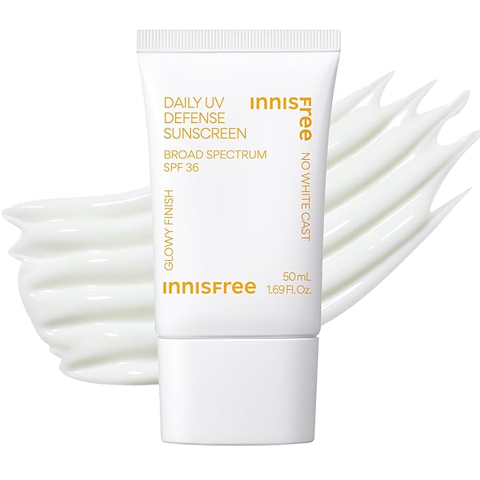 Innisfree Daily UV Defense SPF 36 Korean Face Sunscreen, Invisible Finish, Broad Spectrum, No White Cast, Lightweight, Hydrating, Available in Gift Sets