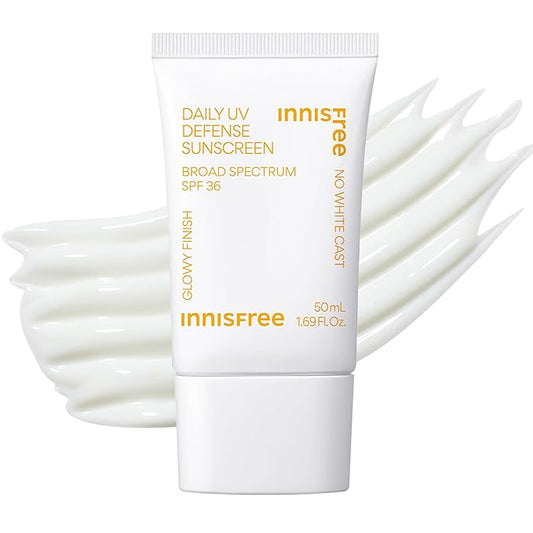 Innisfree Daily UV Defense SPF 36 Korean Face Sunscreen, Invisible Finish, Broad Spectrum, No White Cast, Lightweight, Hydrating, Available in Gift Sets