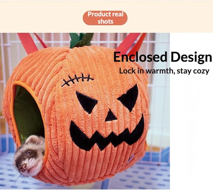 Ferret Cage Accessories Hamster Hammock Guinea Pig Hideout Halloween Style Soft Washable Small Animal Bed Swing Rat Hammock for Mini Small Animal Ferrets Rats Chinchilla Sugar Gliders