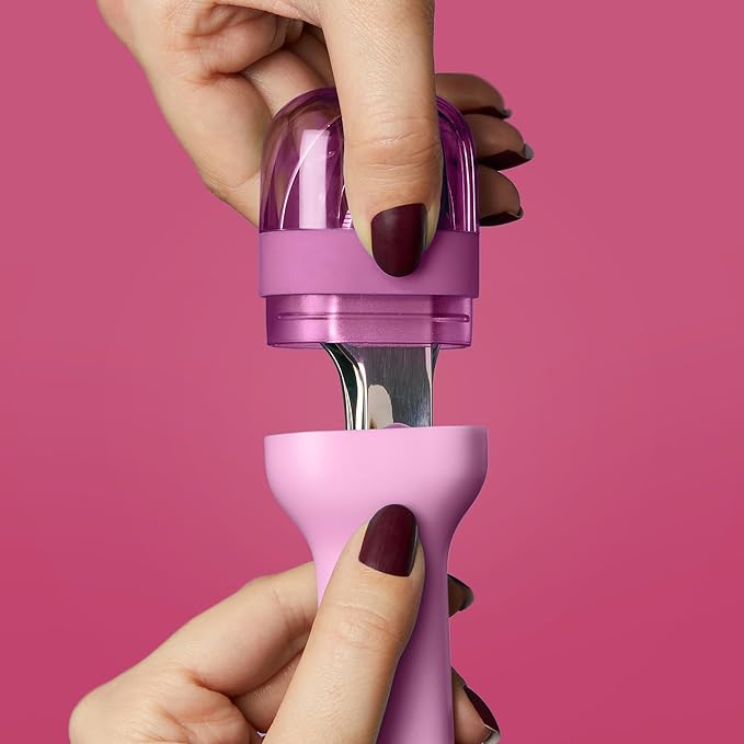 ZOKU Pocket Utensil Set, Purple - Stainless Steel Fork, Knife, and Spoon Nest in Case - Portable Design for Travel, School, Work, Picnics, Camping and Outdoor Home Use