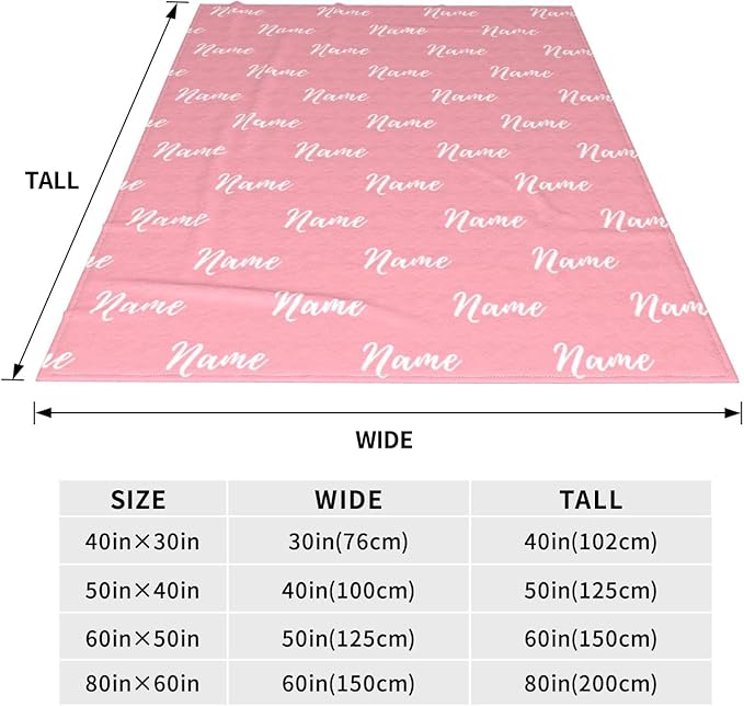 Personalized Baby Blankets for Girls Boys, Custom Baby Blanket with Name, Customized Baby Blanket Gifts for Kids Newborn for Birthday Christmas