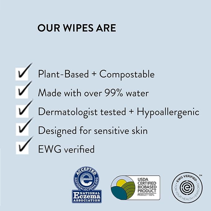 The Honest Company Clean Conscious Multi-Use Wipes Unscented Hypoallergenic Baby for Sensitive Skin 99% Water Plant-Based Compostable Geo Mood 576 Count