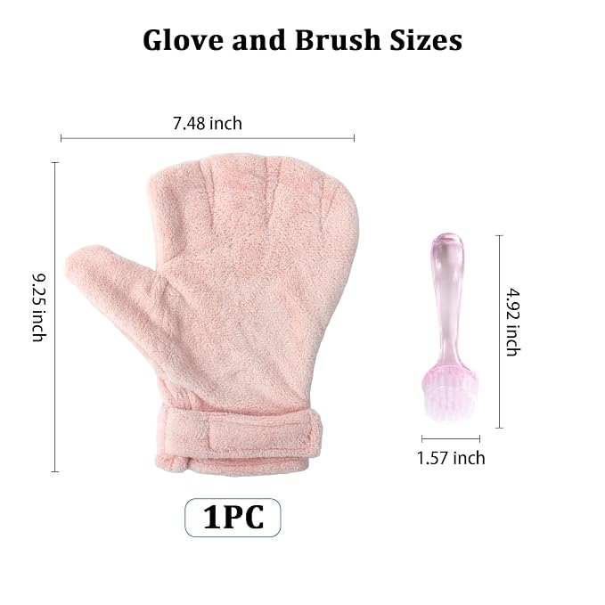 Hamster Bite Proof Glove and Grooming Brush Set, Adjustable Hamster Glove, Lid Soft Cleansing Brush Massage Combs, Guinea Pig Brush, Hamster Care Set for Hamsters, Ferrets, Hedgehogs (Pink)