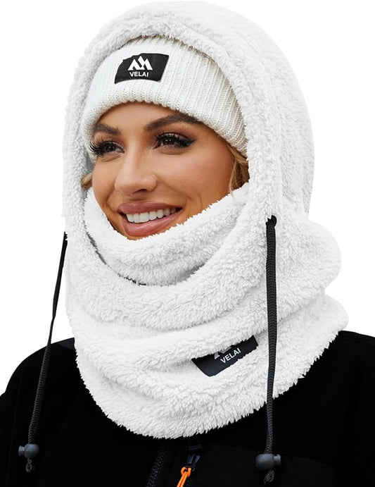 Balaclava Fleece Ski Mask for Men Women Winter Face Masks Windproof Hooded Scarf Cold Weather Hat Neck Warmer