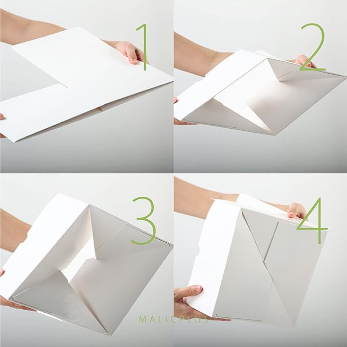 10 White 6x6x4 Inches Floral Gift Boxes with Lids for All Occasions