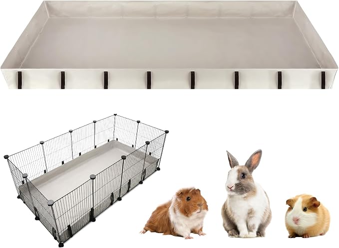 Guinea Pig Cage Liner, 36"x24" Waterproof Bottom Tarp | Fits Midwest & DIY Enclosures, Washable 600D Oxford Fabric, 4" Raised Sides, Base for Rabbits, Small Animals