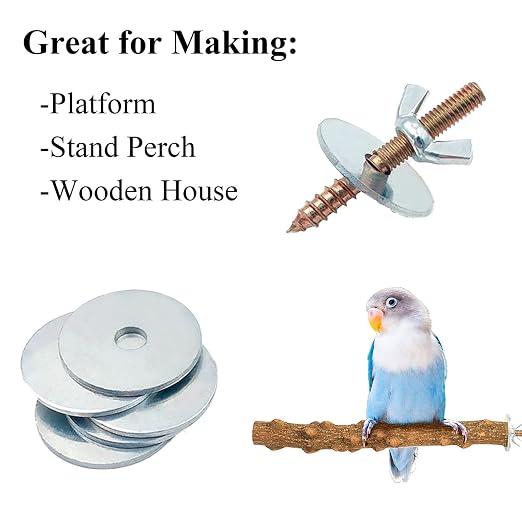 Bird Perch Screws Bird Cage Hardware 10 Sets & Drill Tool for Fixing Perch | Bird cage accessories for fixing perch, bird playground, food bowls feeder breeding box