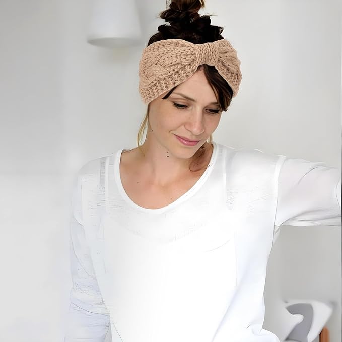 DRESHOW Winter Knit Chunky Headbands for Women Crochet Turban Knitted Ear Warmer Fashion Head Wrap 6 Pack