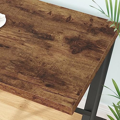 LVB 60 Inch Computer Office Desk Metal & Wood Writing Desks Rustic Brown