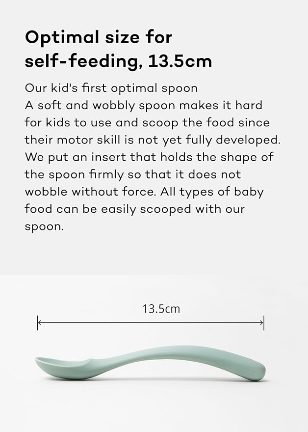 Konny Baby Bowl Microwaveable Silicone & Spoon Set, Self Feeding Essentials Baby Led Weaning Supplies -Mustard Cream