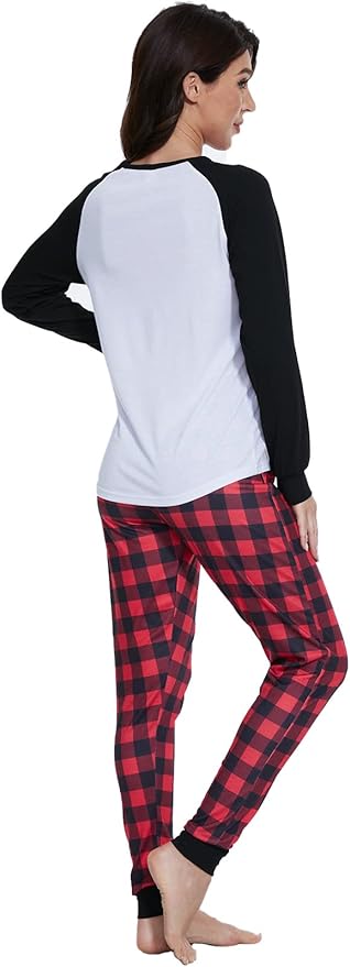 YIJIU Christmas Pajamas Cute Deer Print Long Sleeve Totem PJS Set