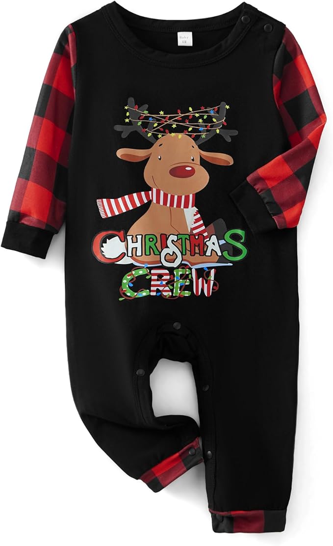Matching Family Christmas Pajamas Set Elk/Tree/Plaid Holiday Sleepwear Xmas Family Jammies