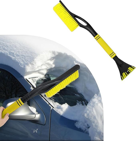Car Snow Brush and Ice Scraper, Multi-Functional Detachable Snow Brush with Foam Grip, Ice Snow Removal Cleaning Tool for Car Windshield Window, Universal Car Accessories (Yellow)