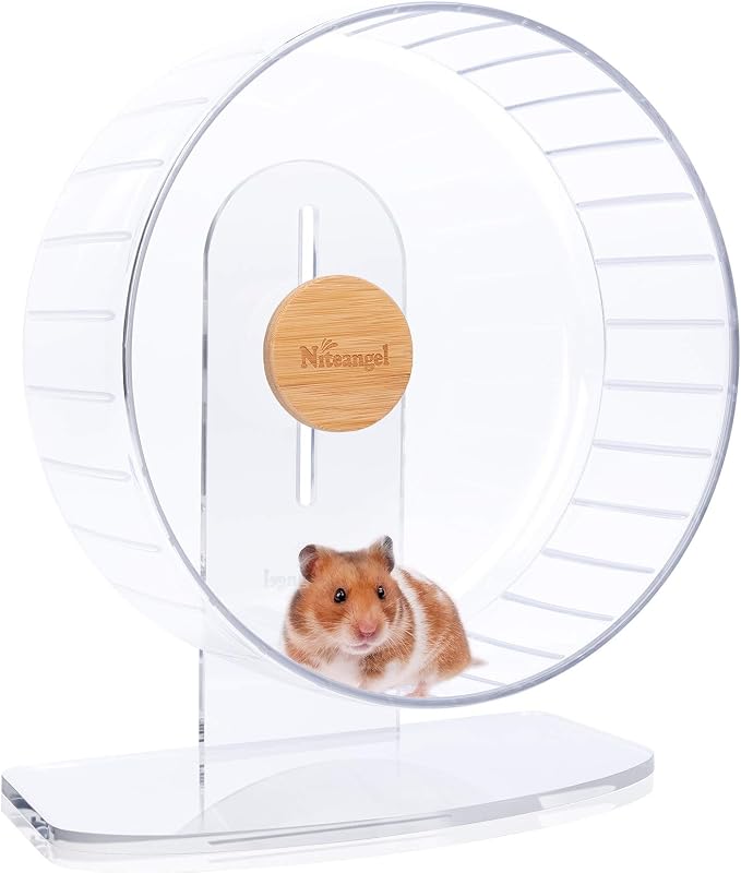 Niteangel Super-Silent Hamster Exercise Wheels: Quiet 11 inch Running Wheel | Can 11.6-15.4" Adjustable Height - No Bend Back Spinner Running for Dwarf Syrian Hamster Gerbils Mice Or Other Small Animal