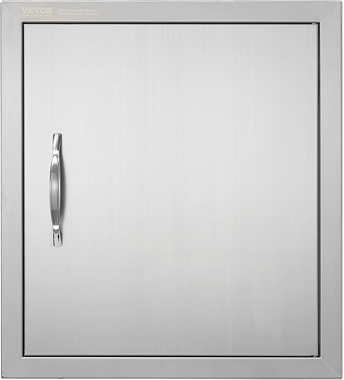 VEVOR BBQ Access Door - 18W x 20H Inch Stainless Steel Vertical Door for Grilling Station