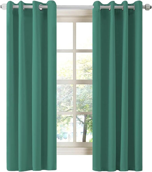 LA PALMA Thermal Insulated Blackout Darkening Grommet Living Room Curtains Window Drapes for Bedroom Pack of 2 Panels