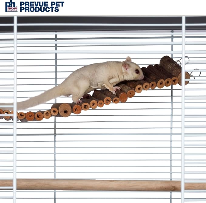Prevue Pet Products Natural Large Wonder Walk Bird & Small Animal Ladder | Wooden Cage Accessories for Climbing, Exercise, Hanging Activity Bridge for Birds, Hamsters, Gerbils & Mice