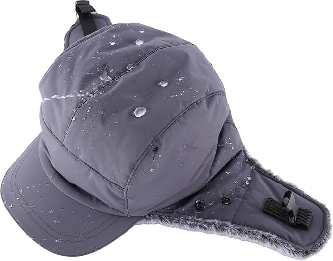 Connectyle Trapper Hat for Men Women Faux Fur Winter Hat with Ear Flaps Water-Resistant Hunting Hats Ushanka Skiing Cap