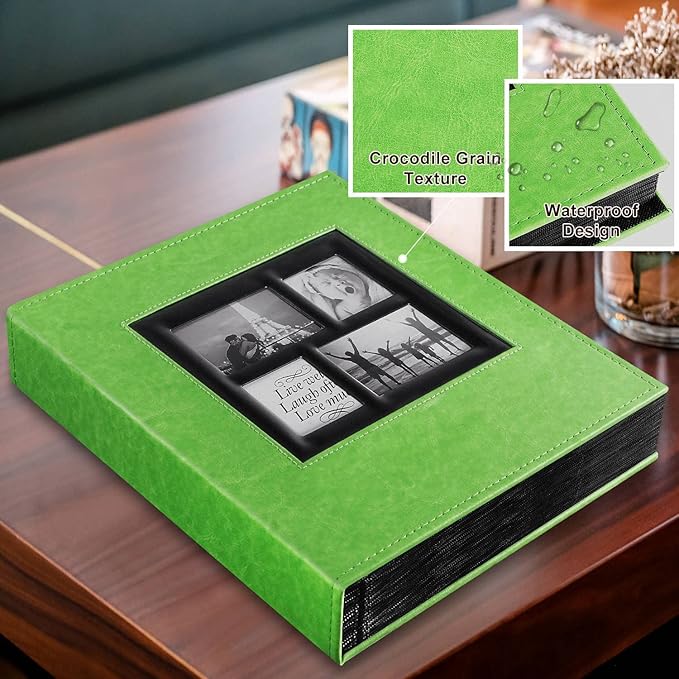 Ywlake Photo Album 4x6 1000 Pockets Photos, Extra Large Capacity Family Wedding Picture Albums Holds 1000 Horizontal and Vertical Photos Green