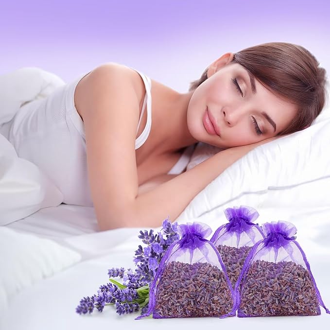 36 Pack Dried Lavender Sachets Bag, 100% Natural Dried French Lavender Buds Long-Lasting Fragrance for Closets, Drawers, Homes