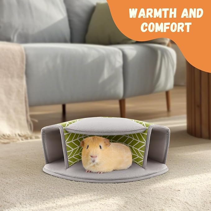 Guinea Pig Hideout, Interactive Guinea Pig Tunnel Bed, Washable | Small Animal Tubes Toys Cage Accessories for Ferret Bunny Chinchilla