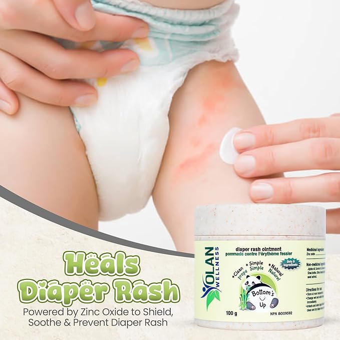 Diaper Rash Cream - Natural Ingredient Ointment for Baby Bottom Sensitive Skin, Soothes, Heals, and Protects With Zinc Oxide Cream - Baby Skin Care (3.52 ounces)