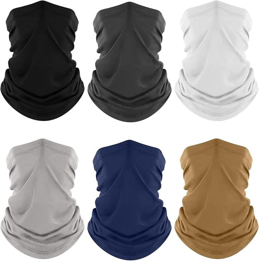 Fuinloth Neck Gaiter, 6 Pack Cooling UV Protection Bandana Face Mask Gator Scarf for Men Women