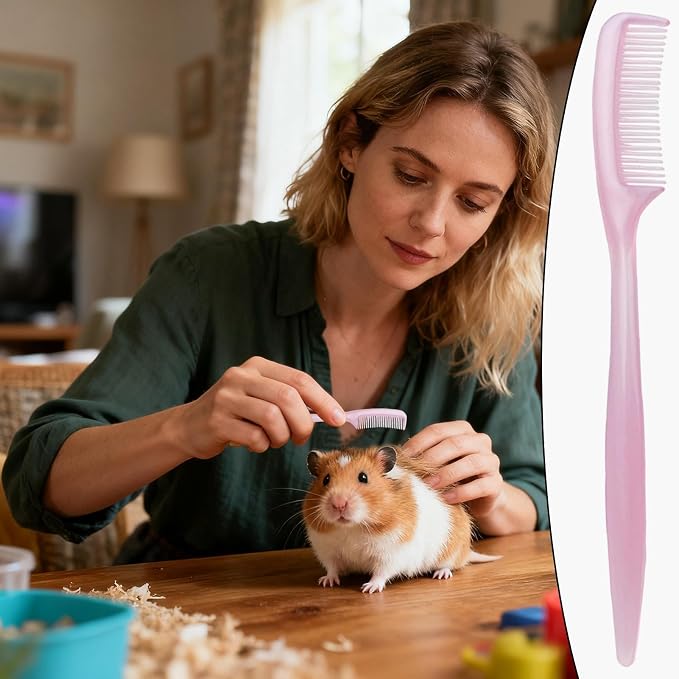 Bunny Grooming Brush 10 Pieces Small Animal Shredding Tool | Hamster Comb for Tiny Pet Ferret Indoor Home Coat Sensitive Skin Daily Care