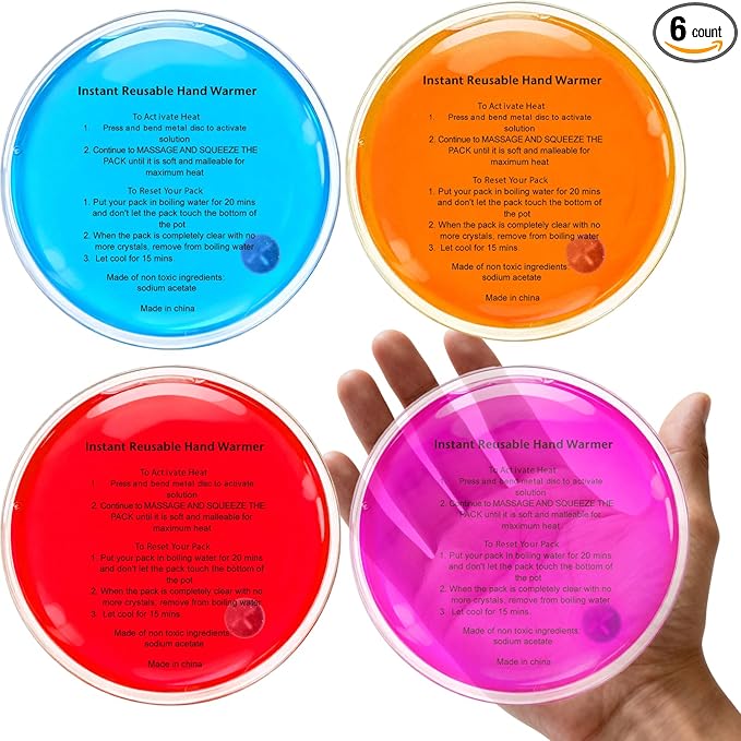 Reusable Hand Warmers, Pocket Heat Packs - Fast Heating & Long-Lasting Cycle Heat Packs for Outdoor Camping, Hiking & Golf - Compact Pocket-Sized Warmers