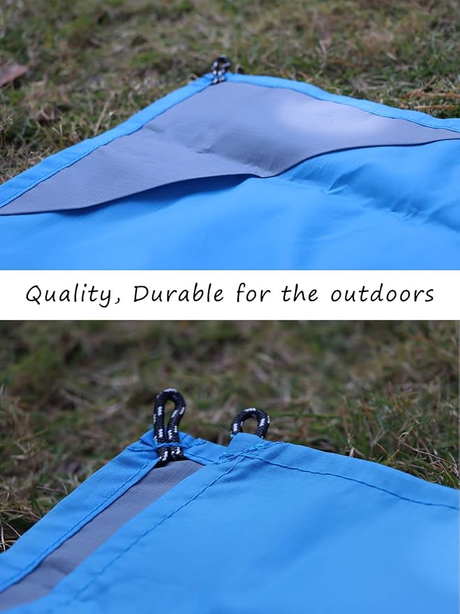 Orga'Neat Pocket Picnic Blanket, Sandproof Lightweight Pocket Camping Tarp, 55″x 60″ Foldable & Fits into Small Bag, Water Resistant Washable Quick Dry Compact Beach Mat for Outdoor Recreation