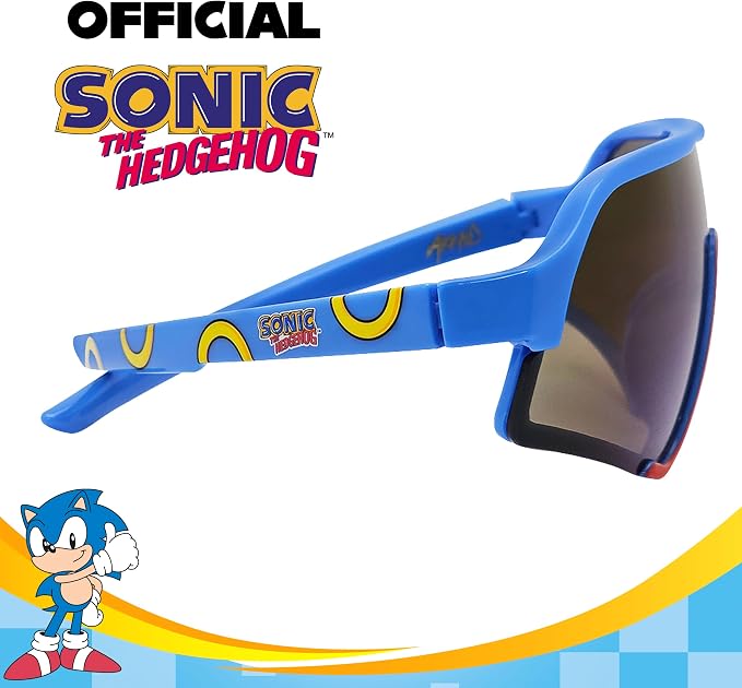 ARKAID Sonic the Hedgehog Boys Sunglasses | 100% UV Protection | Official Sega Sonic the Hedgehog Boys Sunglasses | Impact Resistant | Gift Idea | Fits Most Kids