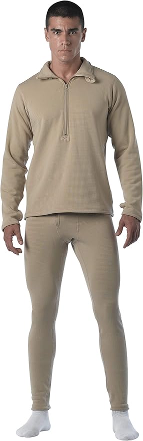 Rothco ECWCS Gen III Mid-Weight Underwear Top & Bottom Set (Level II) Tactical Grid Fleece Thermals