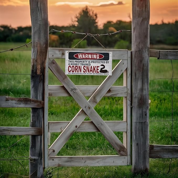 Warning Sign, Corn Snake Warning Wood Plaque Sign, Funny Door Signs, Decorative Wood Hanging Suspension Plaque, Farmhouse Wooden Wall Decor, Outdoor Hanging Wooden Signs