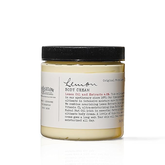 C.O. Bigelow Lemon Body Cream, Lotion for Dry Skin with Shea Butter & Lemon Extract, Moisturizing Body Lotion and Hand Treatment, 32 oz