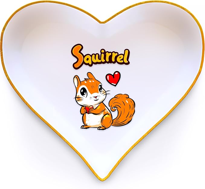 Squirrel Ring Holder Dish Tray, Gifts For Women Teens Girls Squirrel Lovers Themed Stuff Accessories Things Decor Merch, Home Room Ring Earrings Necklace Organizer Holder!