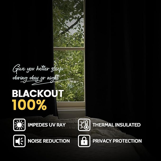 Yakamok 100% Blackout Curtain Panels 84 inches Cold and Light Blocking Drapes for Nursery, 2 Thick Layers Thermal Insulated Draperies (2 Pieces, 50 inch Width, Burgundy Red/White Backing)