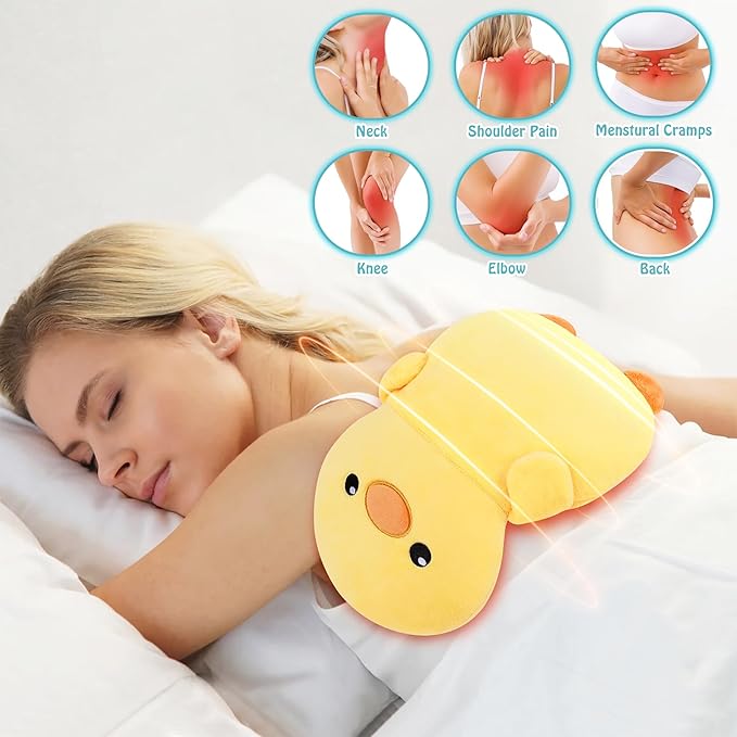 Yellow Duck Microwavable Heating Pad for Kids Women,Animal Plush Microwave Heating Pad for Cramps & Period Pain Relief with Lavender Scented,Heated Pad for Back,Warmer Pad for Birthday Mother's Day
