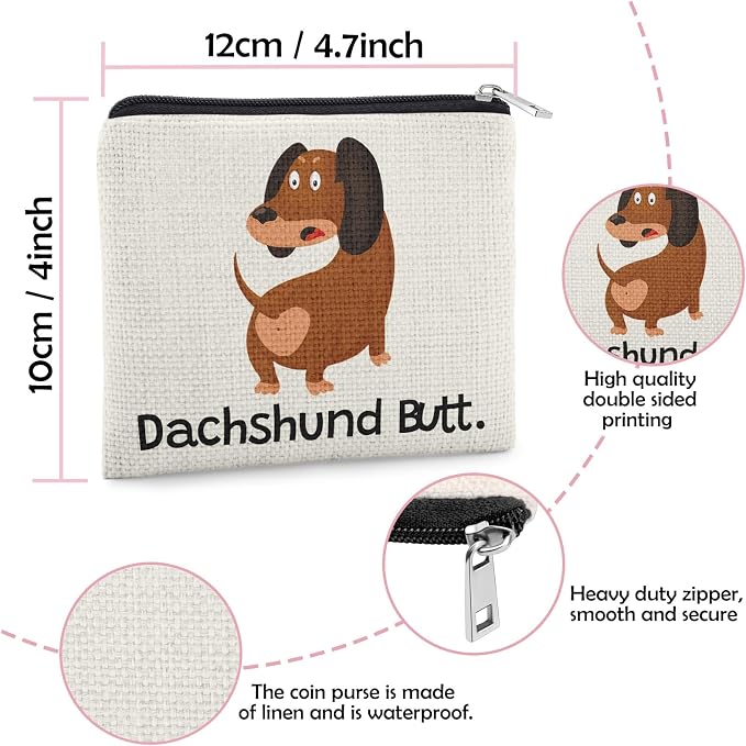 Dachshund Gifts Dog Lover Gifts Coin Purse for Women Coin Pouch Friend Bestie Sister Dachshund Gift Daughter Teen Her Christmas Birthday Gift Dachshunds Themed Present Zipper Change Pouch